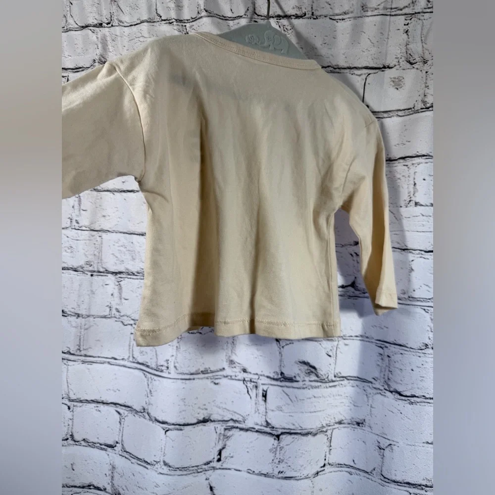 Zara Kids Cream Long Sleeve Shirt EUC - Picture 4 of 5